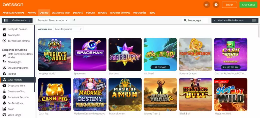 betsson br interface