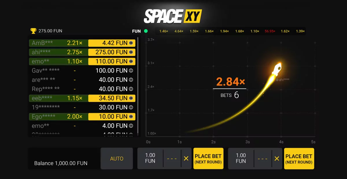 space xy crash game